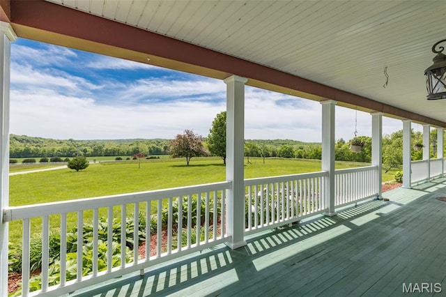11400 State Road C, Hillsboro, MO 63050 - wooden deck with a lawn and covered porch