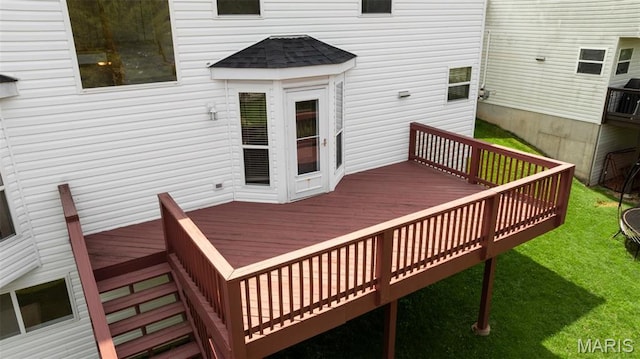 1214 Westrun Dr, Ballwin, MO 63021 - wooden terrace featuring a lawn