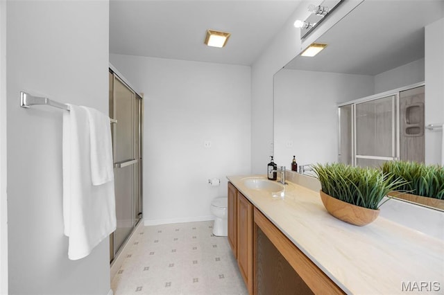 1214 Westrun Dr, Ballwin, MO 63021 - bathroom with tile patterned floors, a stall shower, and vanity