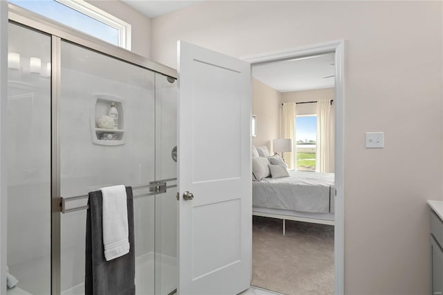 3248 River Breeze Ct, Saint Charles, MO 63301 - ensuite bathroom featuring healthy amount of natural light, a shower stall, and vanity