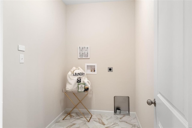 3248 River Breeze Ct, Saint Charles, MO 63301 - washroom featuring hookup for an electric dryer, hookup for a washing machine, and baseboards
