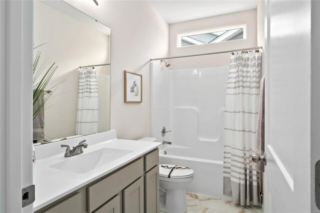 3248 River Breeze Ct, Saint Charles, MO 63301 - bathroom with toilet, shower / tub combo with curtain, and vanity