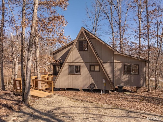 1758 Turrach Dr, Innsbrook, MO 63390 - view of side of home with a wooden deck
