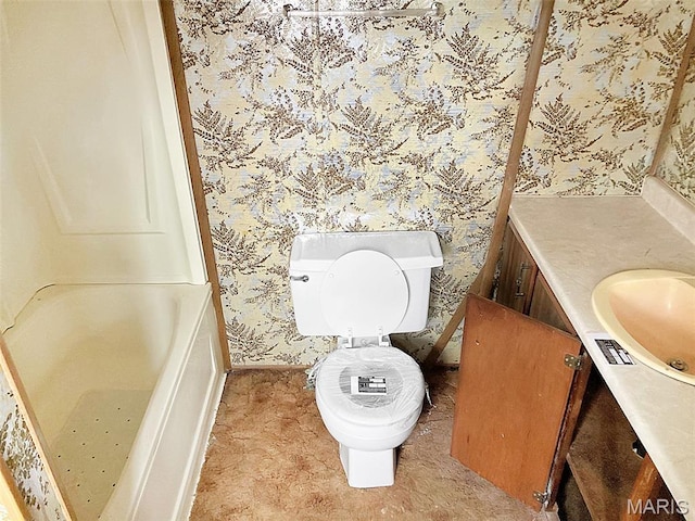 307 Silvey, Fayette, MO 65248 - bathroom featuring wallpapered walls and vanity