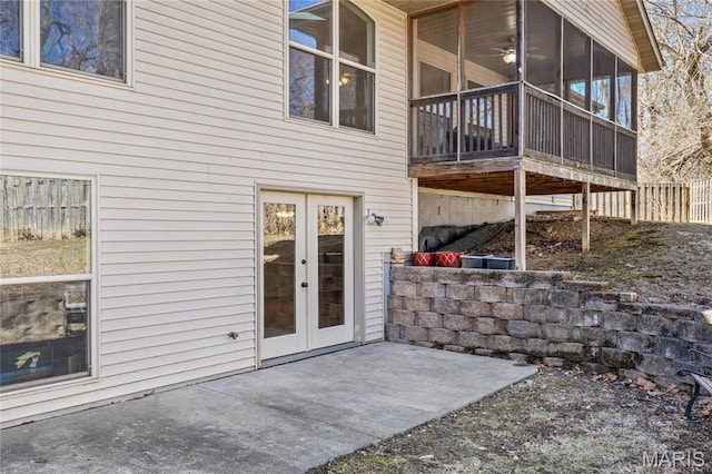 3216 E Leverett Ct, Alton, IL 62002 - back of property featuring a sunroom, a patio, and french doors