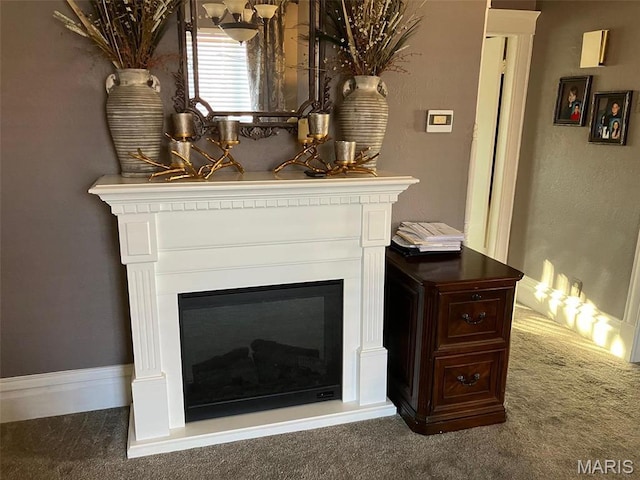 550 N 4th St, Breese, IL 62230 - detailed view of carpet floors and a glass covered fireplace
