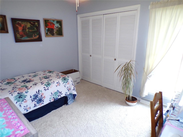 508 N Galloway Rd, Vandalia, MO 63382 - bedroom with light colored carpet and a closet
