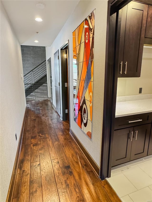6 E Front St Unit 6, Washington, MO 63090 - hall featuring hardwood / wood-style flooring, baseboards, and recessed lighting