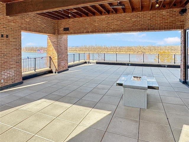 6 E Front St Unit 6, Washington, MO 63090 - view of patio with a water view and an outdoor fire pit