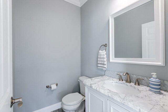 24345 State Rte Ww Unit 46, Saint Genevieve, MO 63670 - bathroom with toilet, crown molding, and vanity