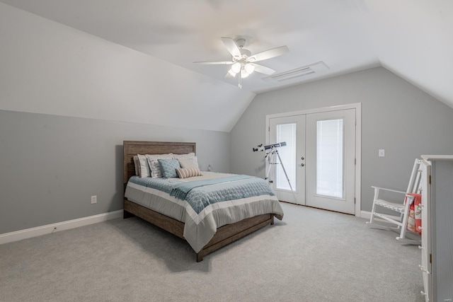 24345 State Rte Ww Unit 46, Saint Genevieve, MO 63670 - bedroom with vaulted ceiling, carpet floors, baseboards, and a ceiling fan