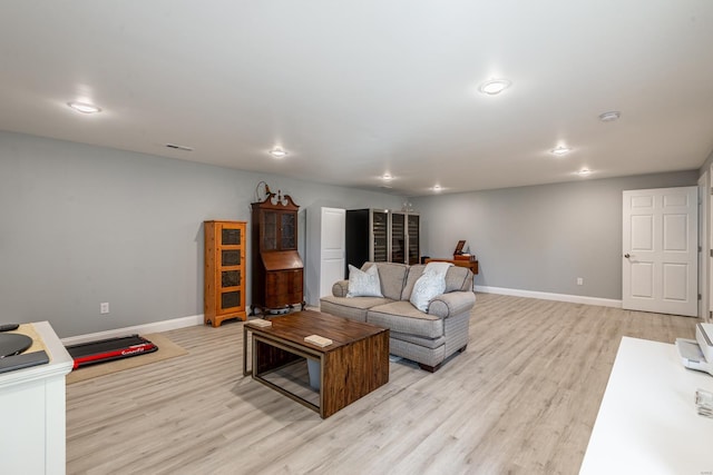 24345 State Rte Ww Unit 46, Saint Genevieve, MO 63670 - living area featuring light wood-type flooring, baseboards, and recessed lighting