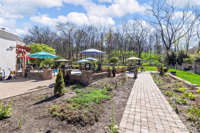 651 Kiefer Creek Rd, Ballwin, MO 63021 - view of property's community with a pergola, a patio, and fence