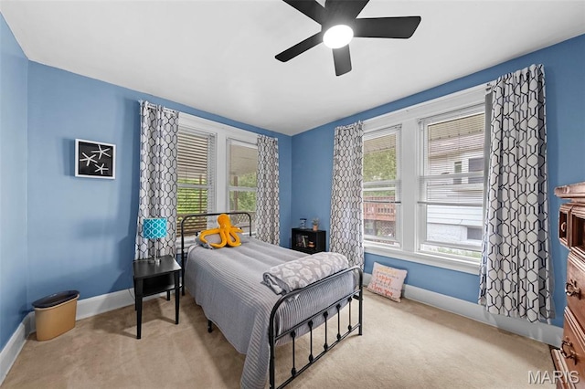 1035 Tuxedo Blvd, Webster Groves, MO 63119 - bedroom with baseboards, carpet floors, and ceiling fan