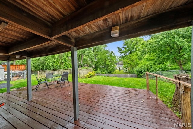 1035 Tuxedo Blvd, Webster Groves, MO 63119 - wooden deck with outdoor dining space