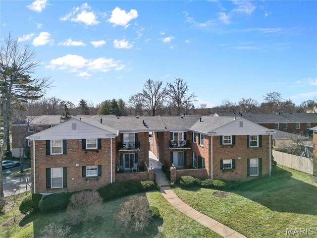 13419 Land O Woods Dr Unit 6, Saint Louis, MO 63141 - back of property with brick siding and a balcony