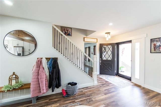 11720 County Road 5160, Rolla, MO 65401 - entryway featuring wood finished floors, baseboards, and stairs