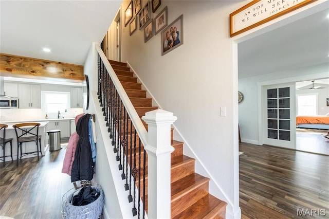 11720 County Road 5160, Rolla, MO 65401 - staircase featuring wood finished floors, plenty of natural light, and recessed lighting