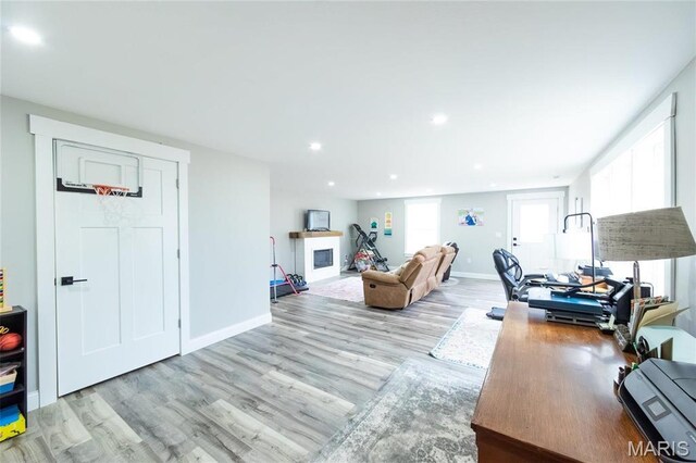 11720 County Road 5160, Rolla, MO 65401 - living room with light wood-style floors, baseboards, and recessed lighting