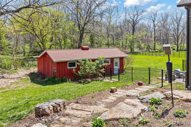 5 Glaizeview Rd, Town And Country, MO 63017 - view of front of property with board and batten siding, roof with shingles, and an outdoor structure