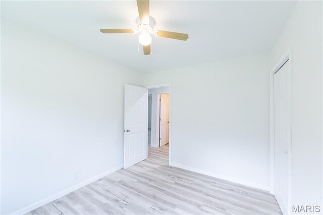 1575 County Road 3290, Salem, MO 65560 - empty room with light wood-type flooring, baseboards, and a ceiling fan