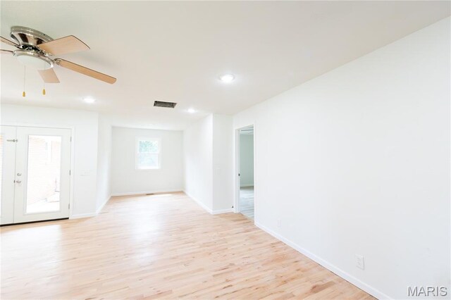 1575 County Road 3290, Salem, MO 65560 - empty room featuring light wood-style flooring, recessed lighting, baseboards, and a ceiling fan