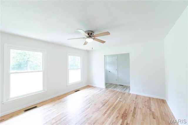 1575 County Road 3290, Salem, MO 65560 - spare room featuring light wood-type flooring, baseboards, and ceiling fan