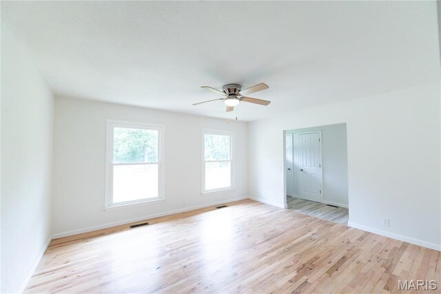 1575 County Road 3290, Salem, MO 65560 - empty room featuring ceiling fan, light wood-style flooring, and baseboards