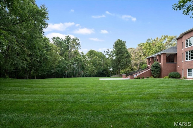 view of grassy yard