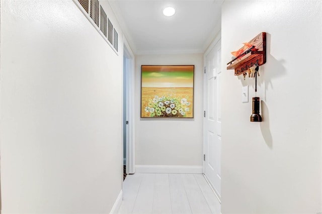 4561 Laclede Ave Unit B, Saint Louis, MO 63108 - hallway with baseboards and ornamental molding