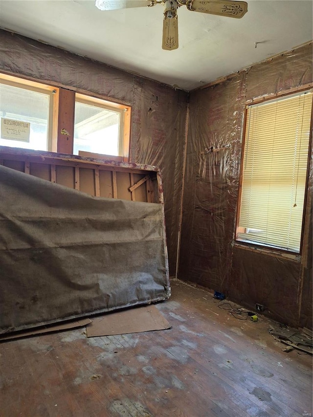 2653 Washington Ave, Granite City, IL 62040 - miscellaneous room with hardwood / wood-style floors and a ceiling fan