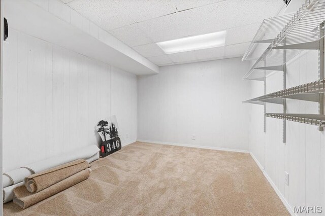 1346 Forest Splendor Trl, Wildwood, MO 63021 - finished below grade area featuring carpet flooring, a paneled ceiling, and baseboards