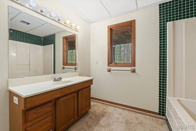 1346 Forest Splendor Trl, Wildwood, MO 63021 - full bath with a shower, vanity, a bathtub, and baseboards