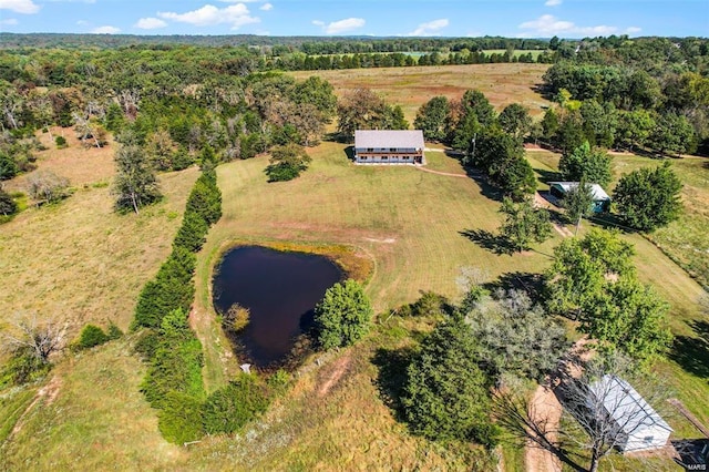 view from above of property with a large body of water