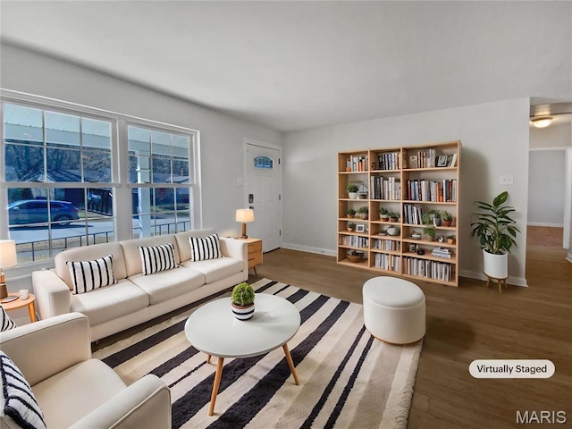 1248 Green Knoll Dr, Fenton, MO 63026 - living area with baseboards and wood finished floors