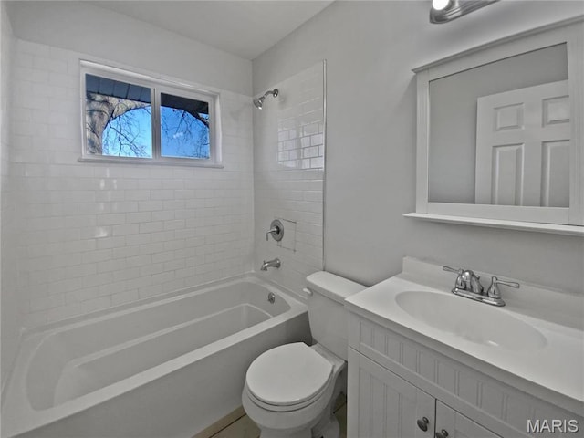 1248 Green Knoll Dr, Fenton, MO 63026 - bathroom featuring toilet, bathing tub / shower combination, and vanity