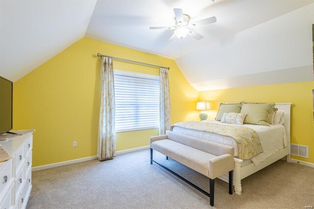 24345 State Route Ww Unit 40/41, Saint Genevieve, MO 63670 - bedroom featuring lofted ceiling, light carpet, a ceiling fan, and baseboards