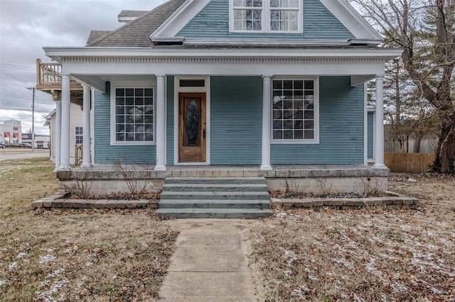 view of front of house with covered porch