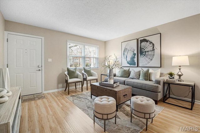 1528 Thrush Ter, Brentwood, MO 63144 - living area with light wood finished floors, a textured ceiling, and baseboards