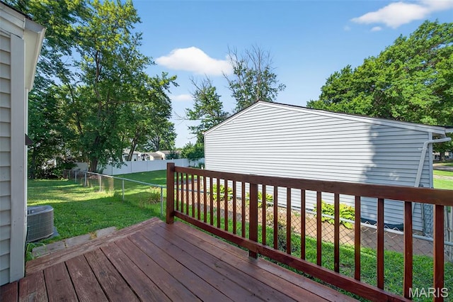 104 Wild Winds Dr, Ofallon, MO 63368 - wooden terrace featuring a fenced backyard