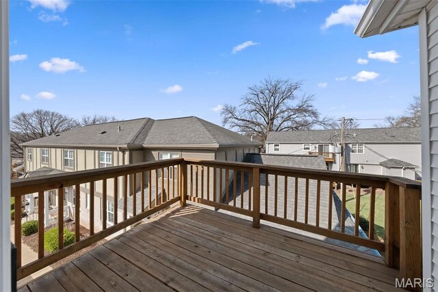 deck featuring a residential view
