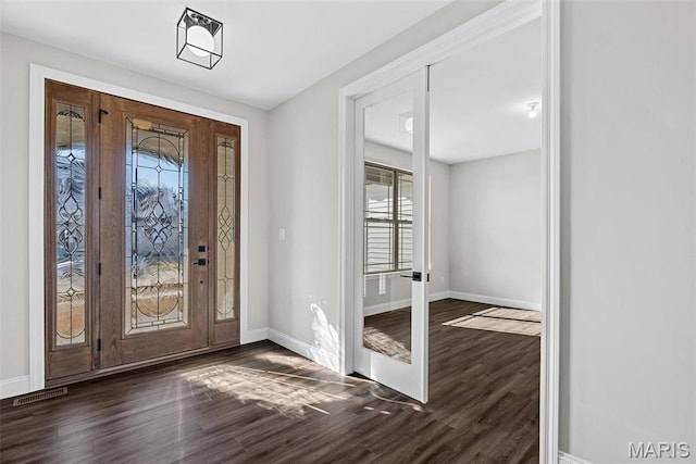 1 Canebrake Ct, Wentzville, MO 63385 - foyer entrance with dark wood finished floors and baseboards