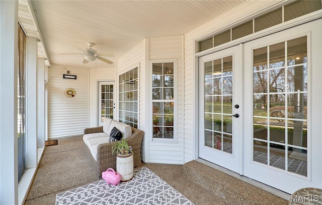 269 Bennington Dr, Troy, MO 63379 - sunroom / solarium with french doors and ceiling fan