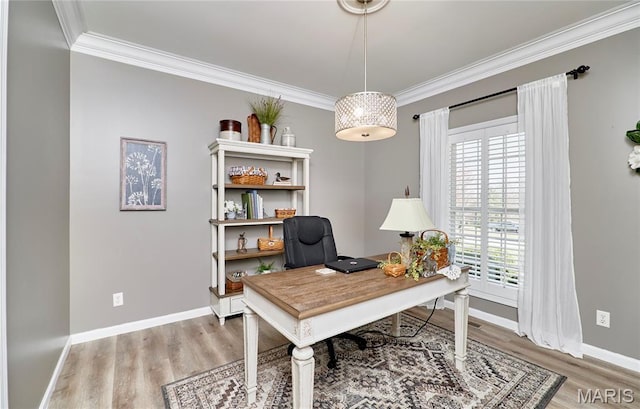 269 Bennington Dr, Troy, MO 63379 - home office featuring light wood finished floors and crown molding