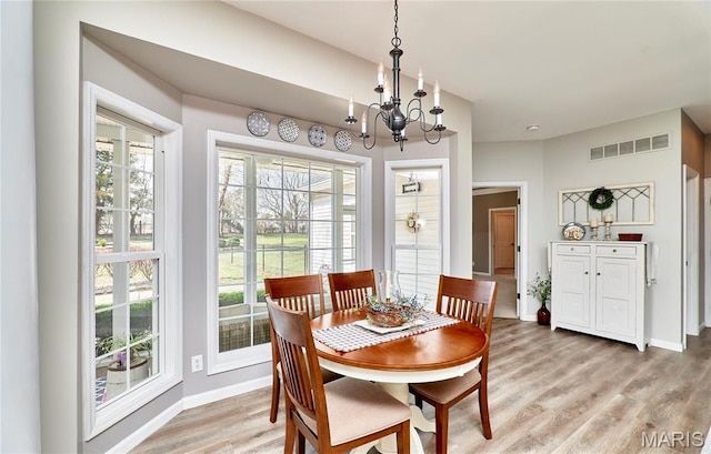 269 Bennington Dr, Troy, MO 63379 - dining area with a chandelier and light wood-style floors