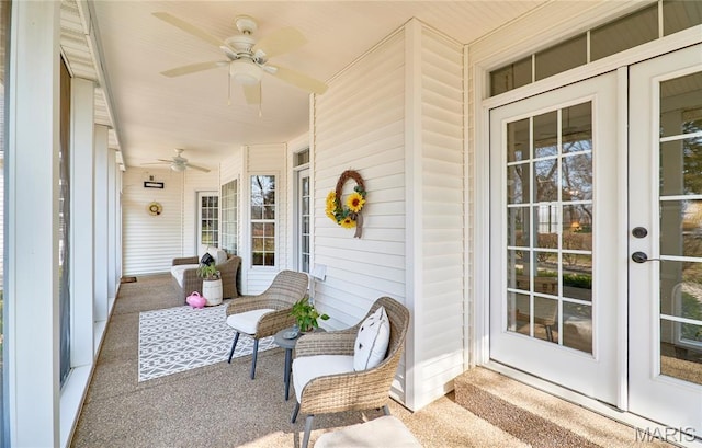 269 Bennington Dr, Troy, MO 63379 - sunroom / solarium with french doors and a ceiling fan