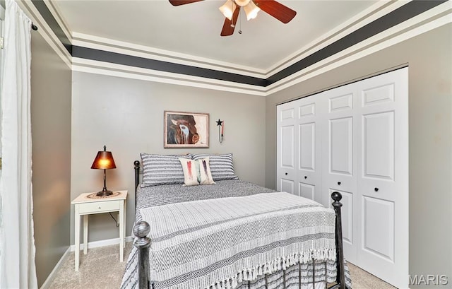 269 Bennington Dr, Troy, MO 63379 - carpeted bedroom featuring a closet and ceiling fan