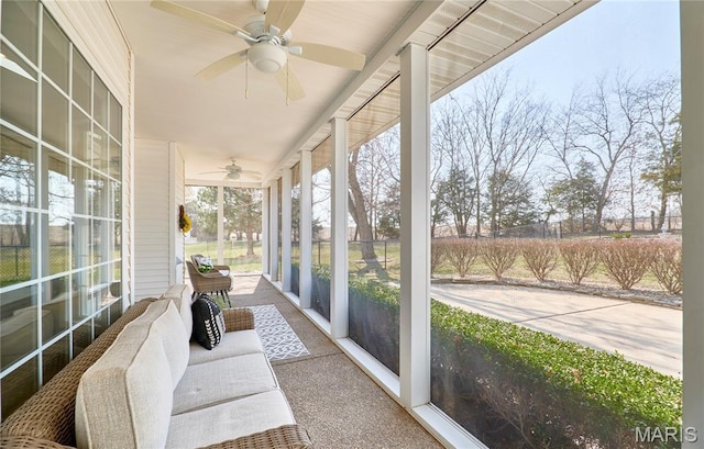 269 Bennington Dr, Troy, MO 63379 - sunroom featuring a ceiling fan