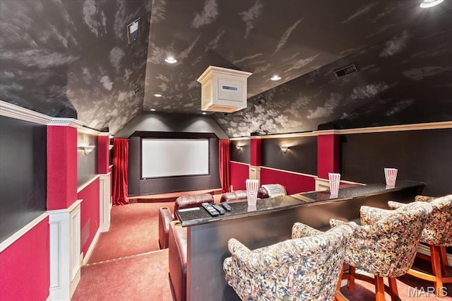 261 US Dr, Wentzville, MO 63385 - carpeted home theater with vaulted ceiling