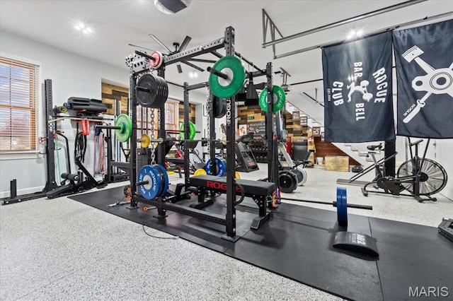261 US Dr, Wentzville, MO 63385 - gym featuring a garage